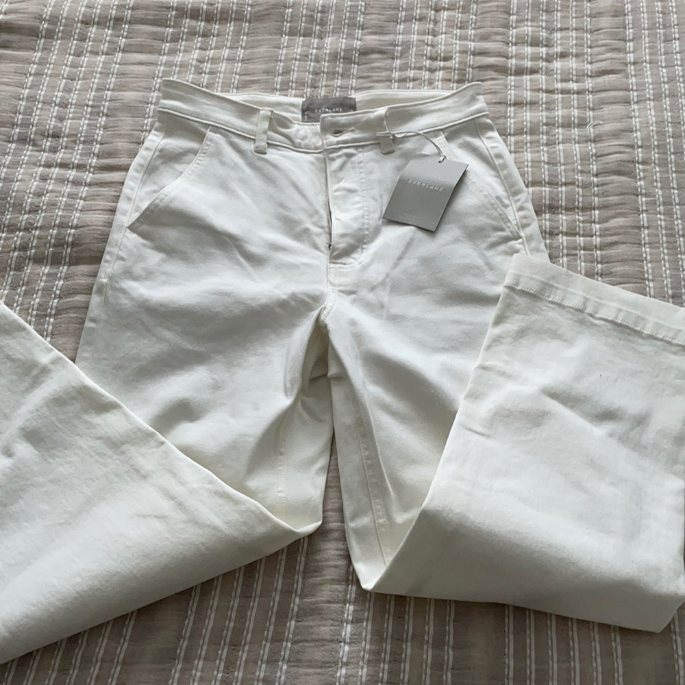 Everlane straight leg crop size 6 white